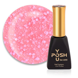 База камуфлирующая You POSH French Rubber Symmetrical Base De Luxe 94 персиково-розовый с белыми хлопьями. 12 мл