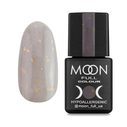 База каучуковая для гель-лака Moon Full Leaf Rubber Base 05. глубокий серый с поталью. 8 мл