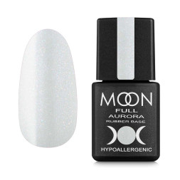 База каучукова Moon Full Aurora 2001. білий з дрібним шимером. 8 мл