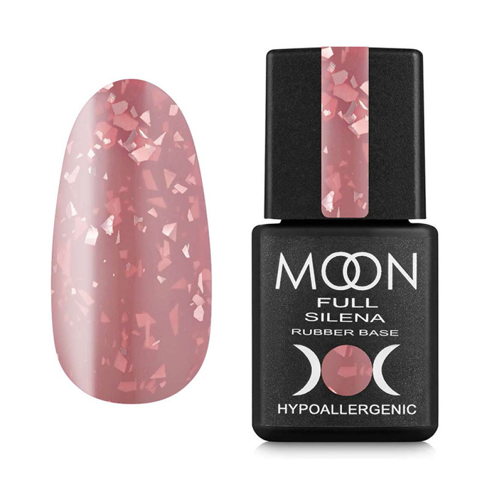 База каучуковая Moon Full Silena 2035. натурально-розовый с серебряной поталью. 8 мл
