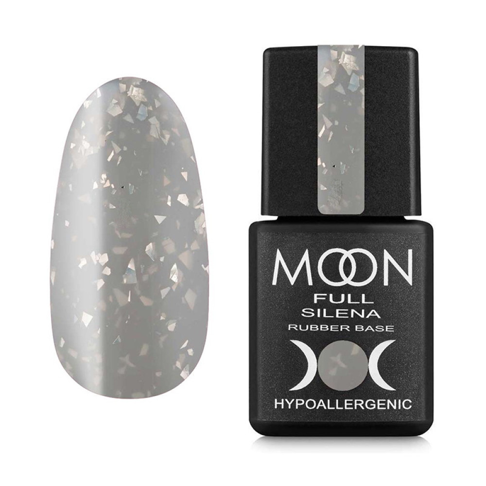 База каучуковая Moon Full Silena 2037. светло-серый с серебряной поталью. 8 мл