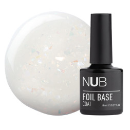 База каучуковая NUB Foil Base Coat 01 молочный с поталью. 8 мл