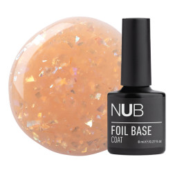 База каучуковая NUB Foil Base Coat 03 персиковый с поталью. 8 мл