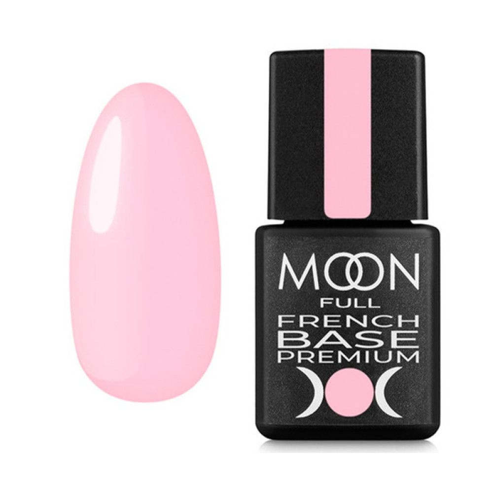 База Moon Full French Base Premium 025, светло-розовый, 8 мл