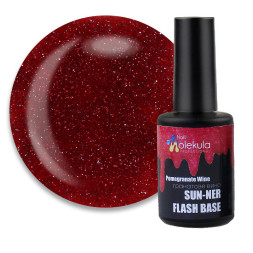База светоотражающая Nails Molekula Flash Base Pomegranate Wine Гранатовое вино. 12 мл