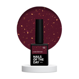 База витражная Nails Of The Day Malbec Base Potal 02. виноградное бордо с золотисто-бронзовой поталью. 10 мл