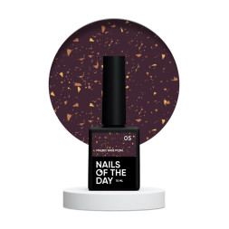 База витражная Nails Of The Day Malbec Base Potal 05. сливовый с золотисто-бронзовой поталью. 10 мл