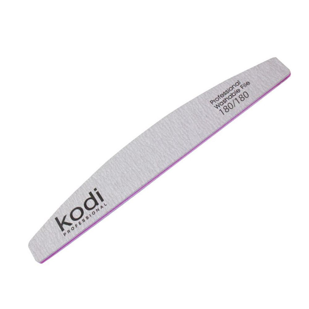 Пилка для нігтів Kodi Professional 180/180 півмісяць 125. колір світло-сірий