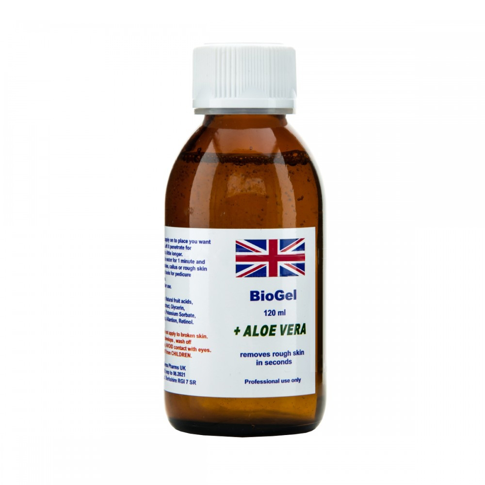 Ремувер кислотний для педикюру BioGel Aloe Vera. 120 мл