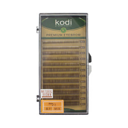 Брови Kodi Professional Natural Curl 0.10 (12 рядов: 4,5,6,7,8 мм), прямые, коричневые