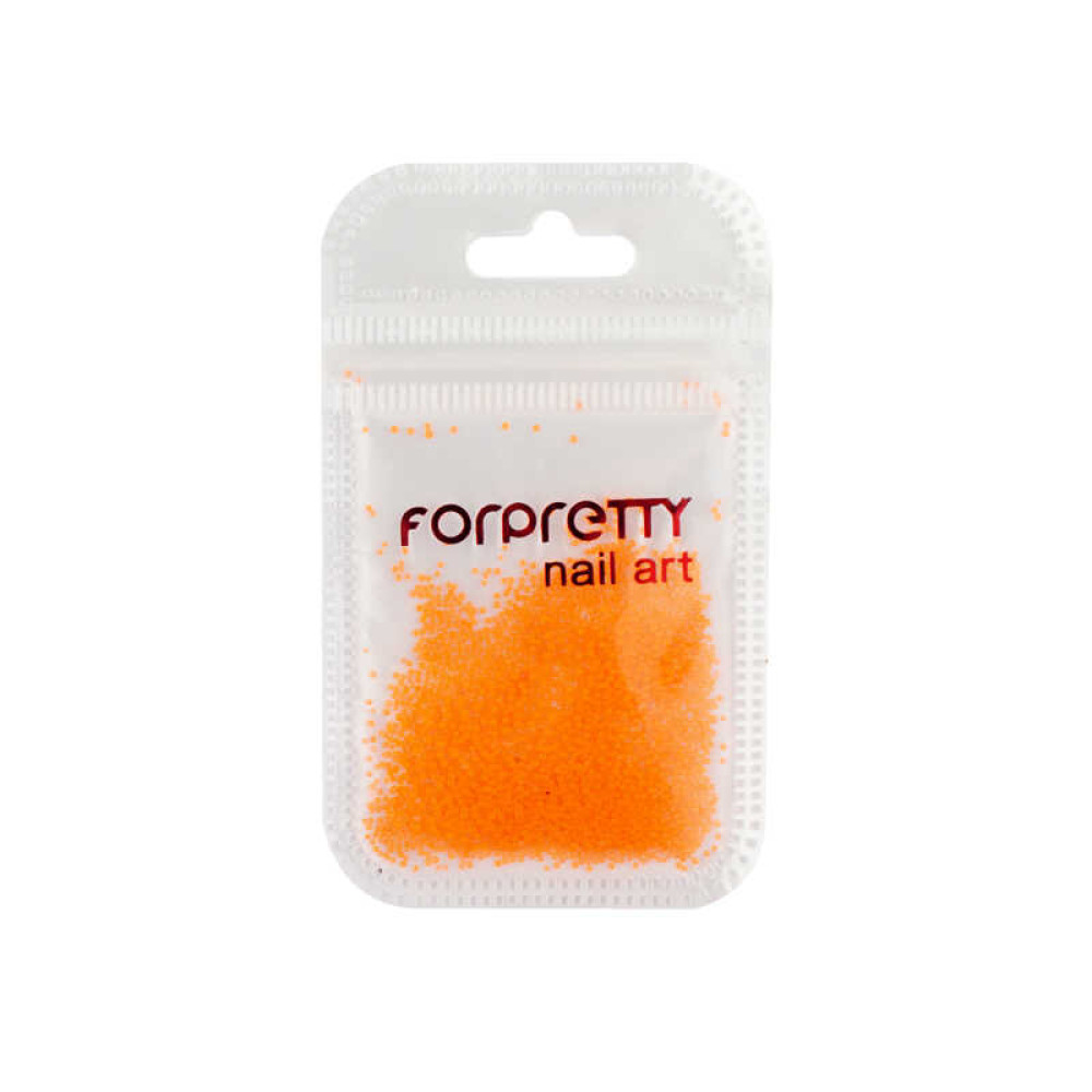 Бульонки для украшения ногтей пластиковые. цвет оранжевый неон. в пакетике. 2.5 г