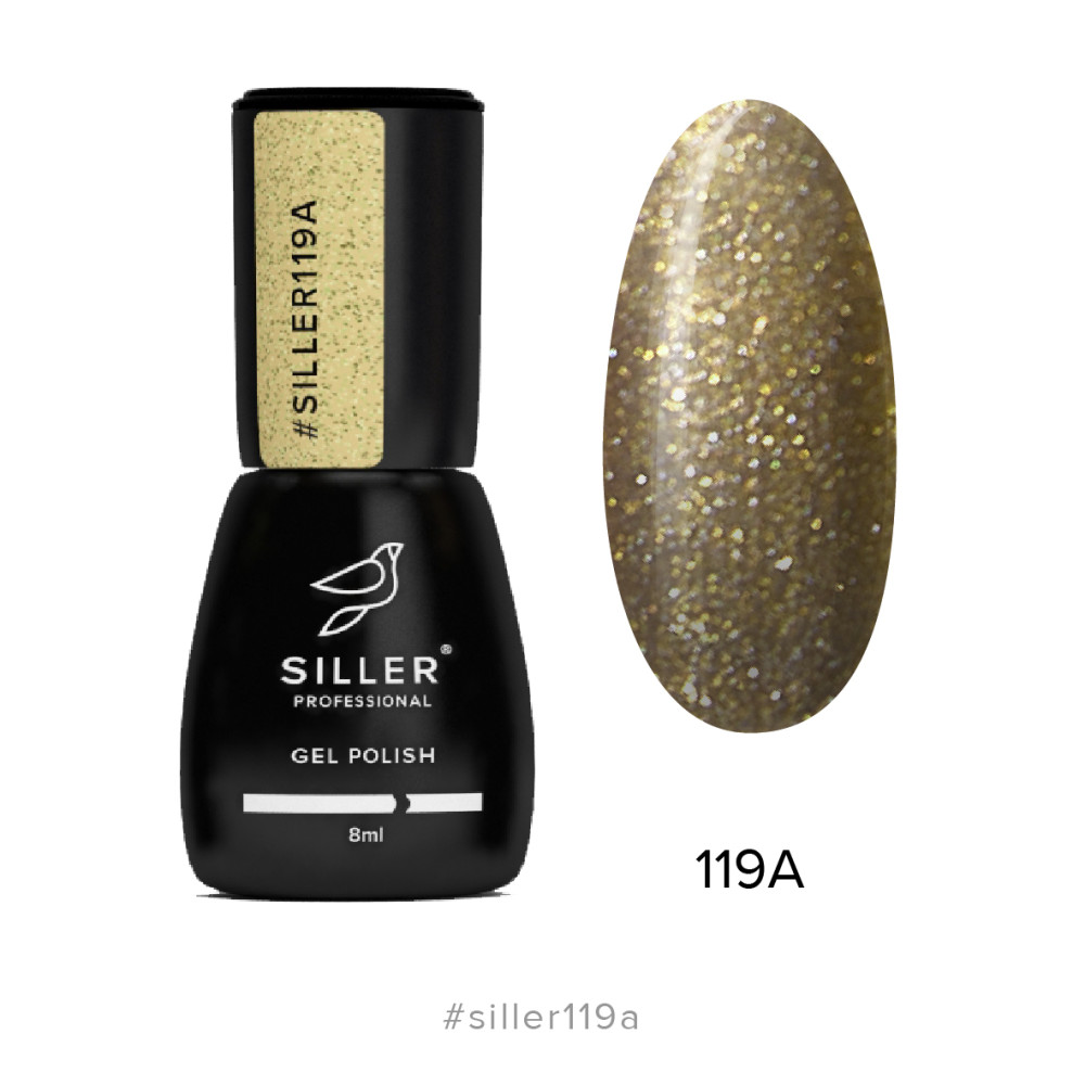 Гель-лак Siller Professional 119A брызги шампанского с блестками. 8 мл