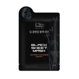 Черная маска для лица El.Skin Black Sheet Mask увлажнение и детокс, 20 г