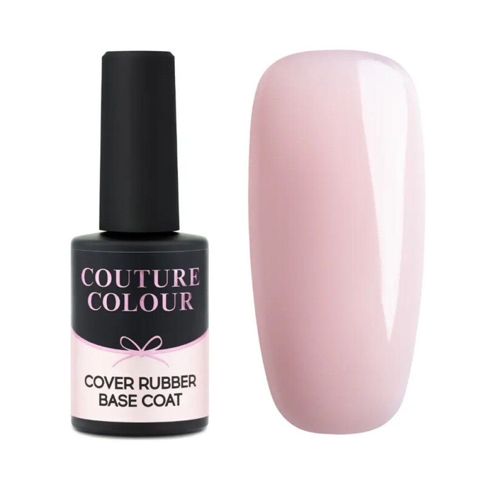 База камуфлирующая каучуковая для гель-лака Couture Colour Cover Rubber Base Coat 01, молочно-розовый, 9 мл 