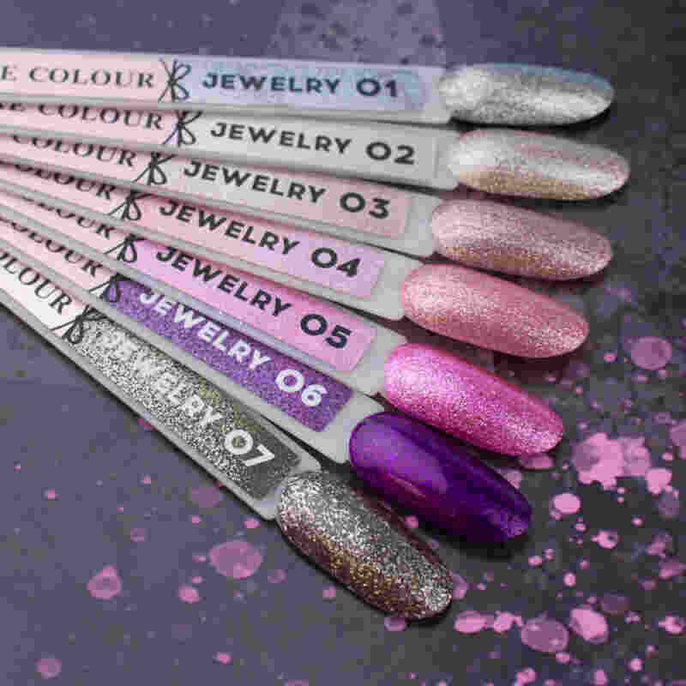 Гель-лак Couture Colour Jewelry J04 рожево-сріблястий. з мікрослюдою. 9 мл