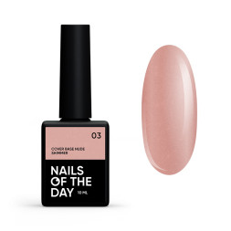 База камуфлююча Nails Of The Day Cover Base Nude Shimmer 03. бежево-рожевий зі срібним шимером. 10 мл