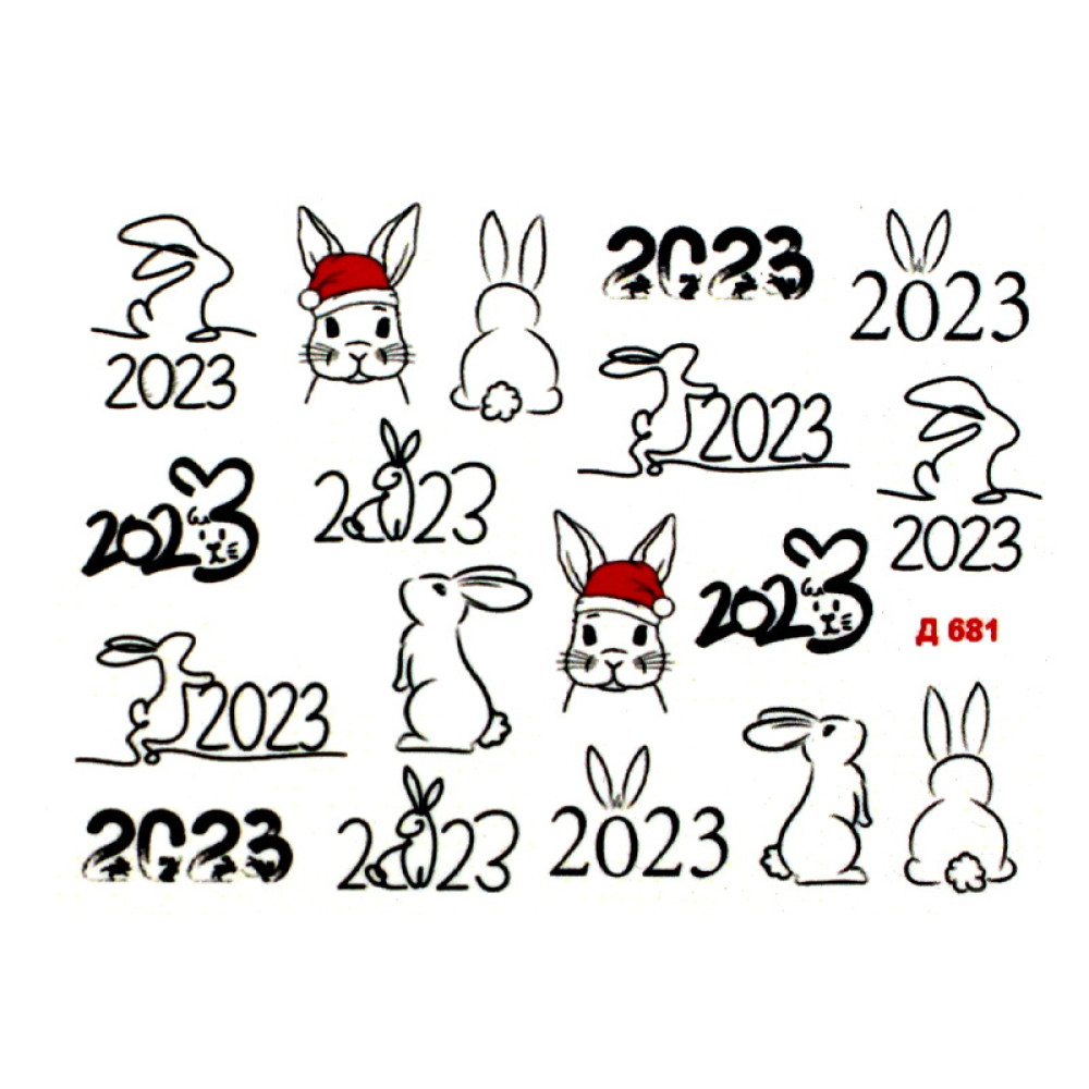 Слайдер-дизайн Д 681 Новый 2023 год, кролики, зайки