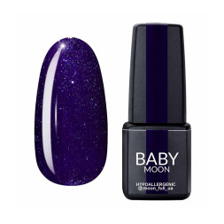 Гель-лак Baby Moon Dance Diamond 009 фиолетовый с серебристым шиммером. 6 мл