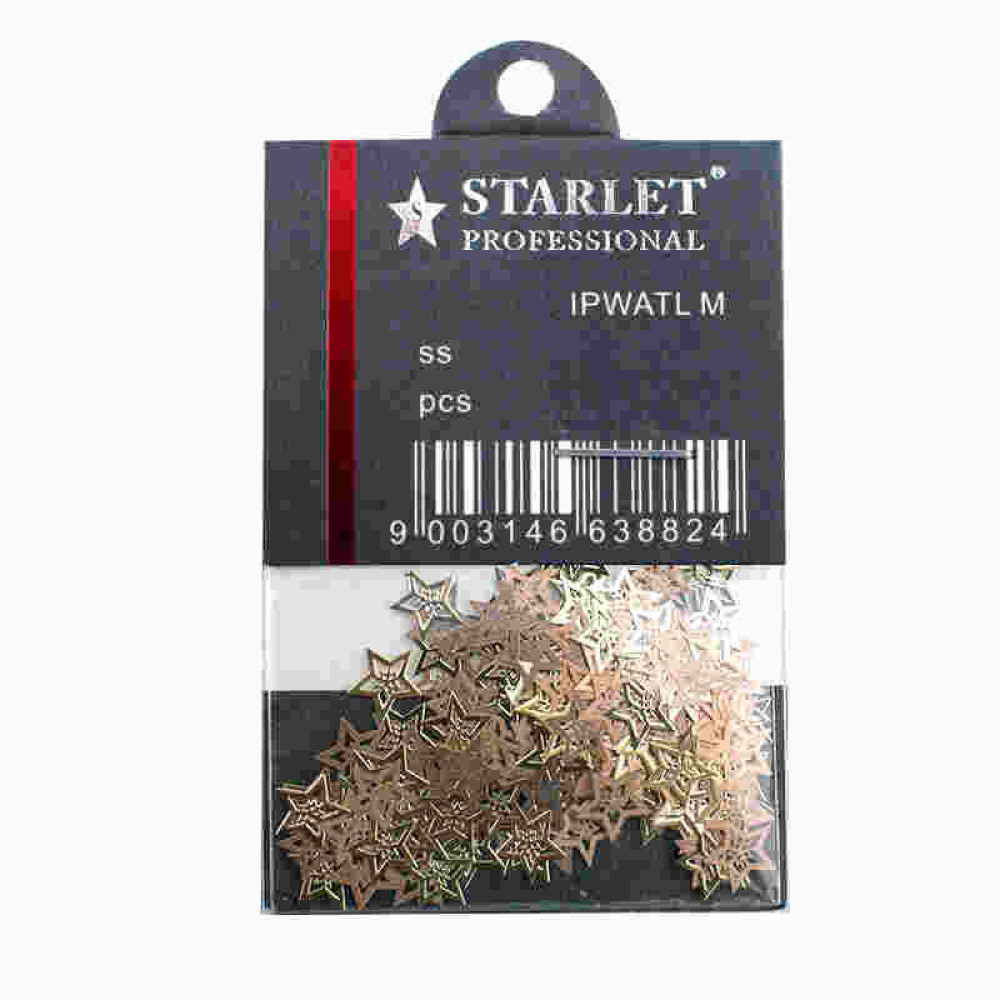 Декор для ногтей Starlet Professional металлические звезды, цвет золото, бронза