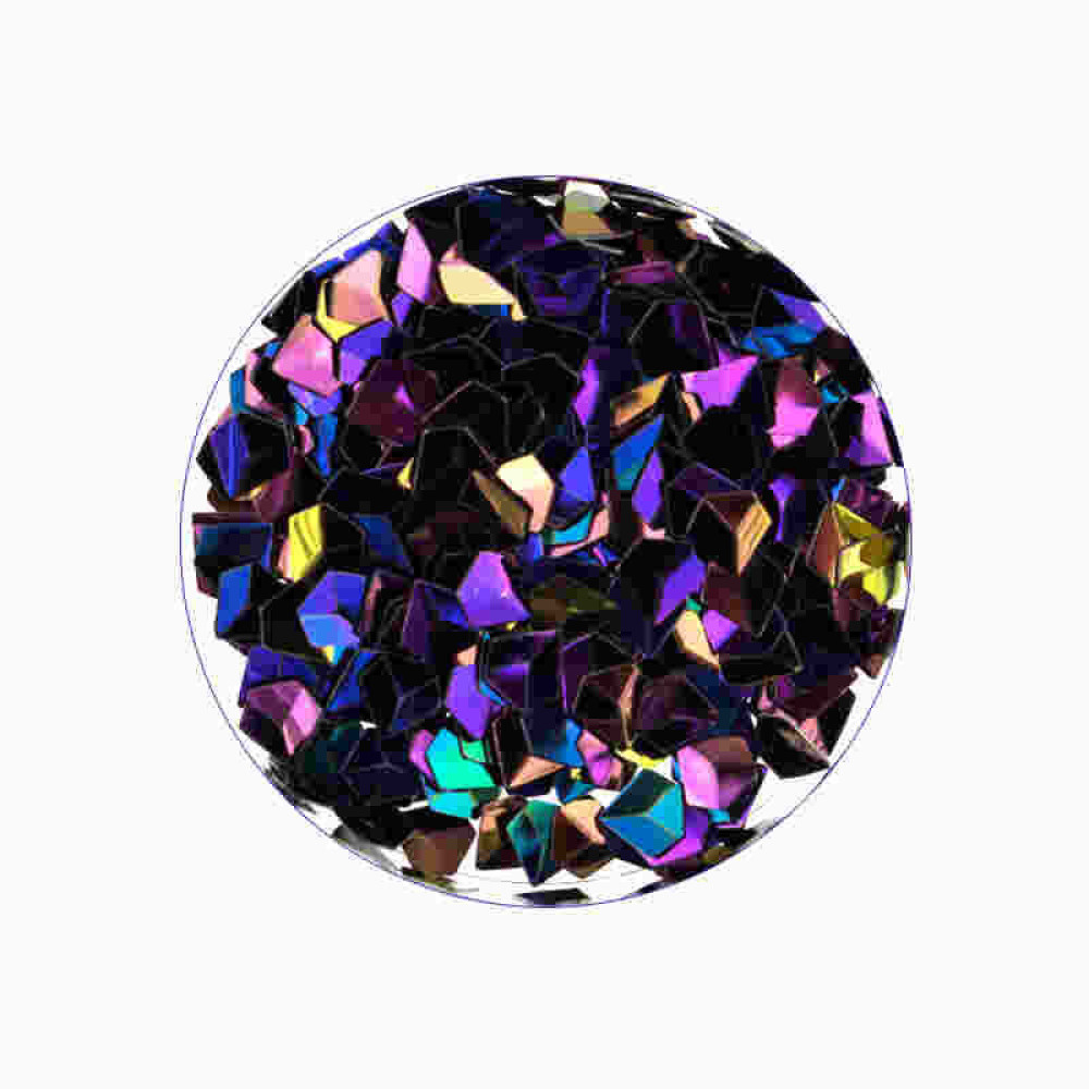 Декор для нігтів Naomi 10, 3D Діамант (луска дракона), колір фіолетовий, 0,5 г
