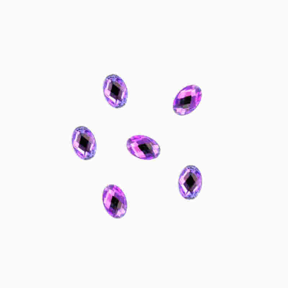 Декор для нігтів Starlet Professional стрази овали в баночці, колір фіолетовий