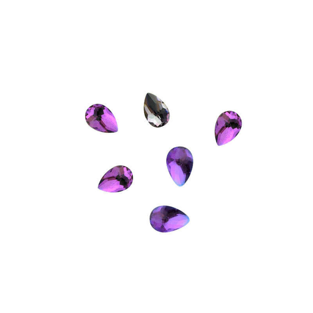 Декор для ногтей Starlet Professional стразы капля в баночке, цвет фиолетовый