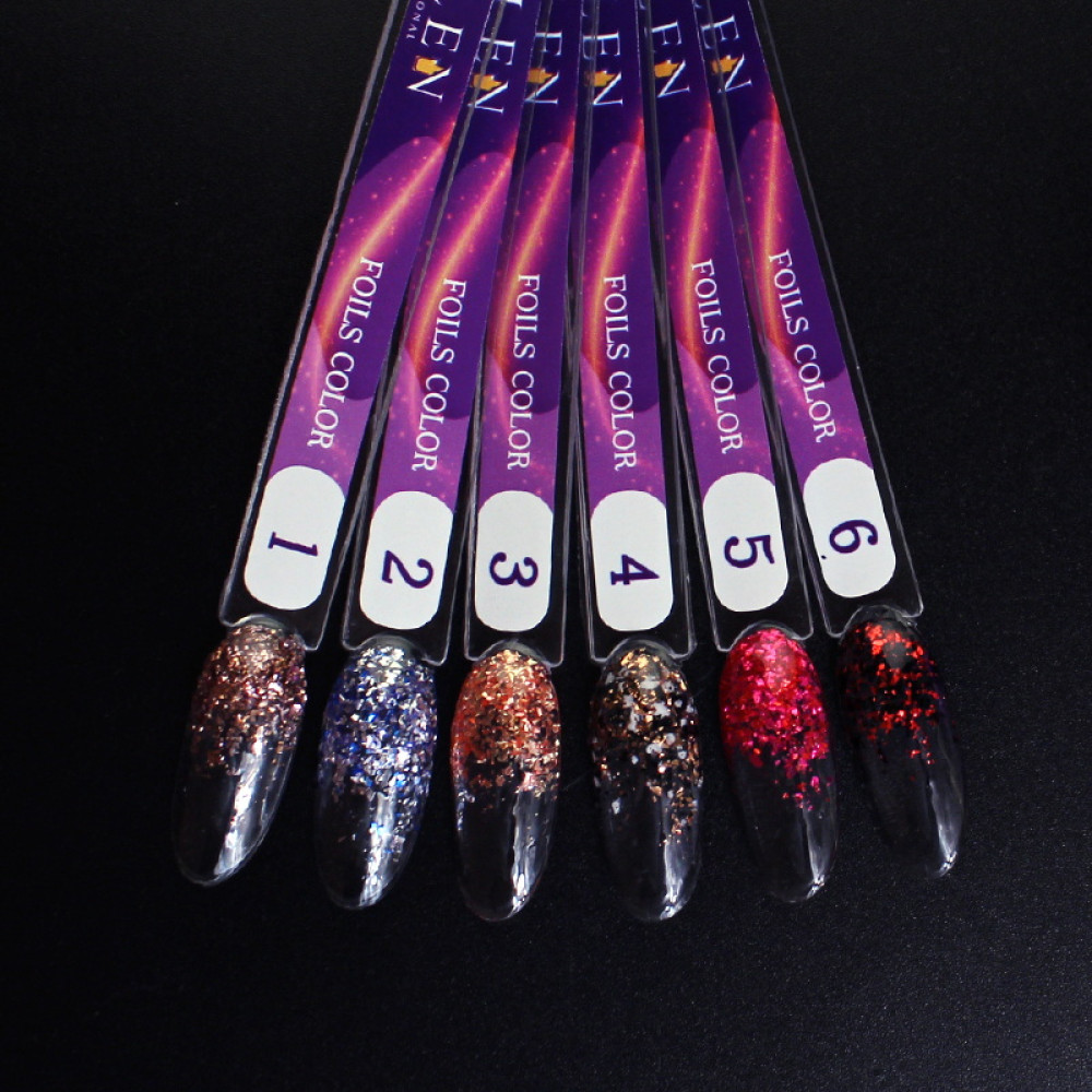 Гель-лак Edlen Professional Foils Color 05 з пластівцями поталі. 9 мл