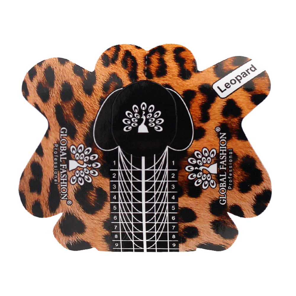Формы для наращивания ногтей Global Fashion Leopard. 300 шт.