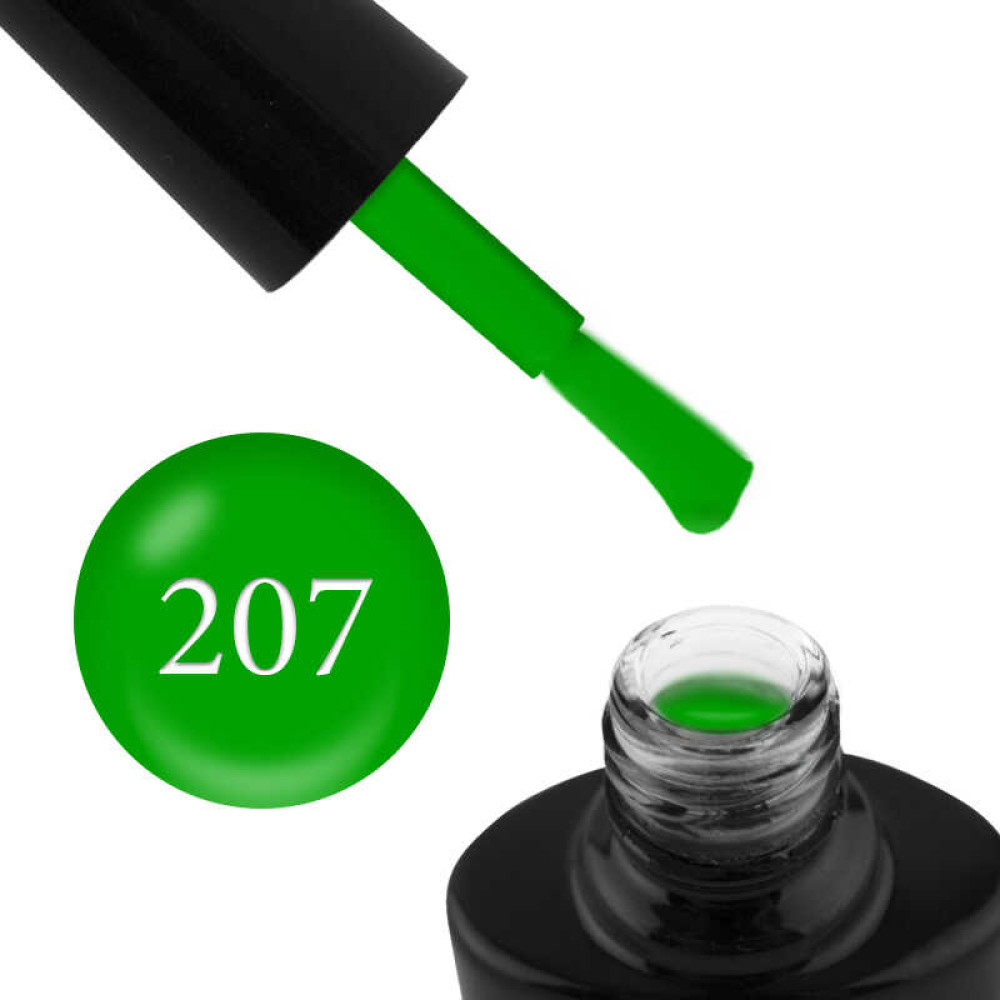 Гель-лак GLa color 207 насичений зелений 10 мл