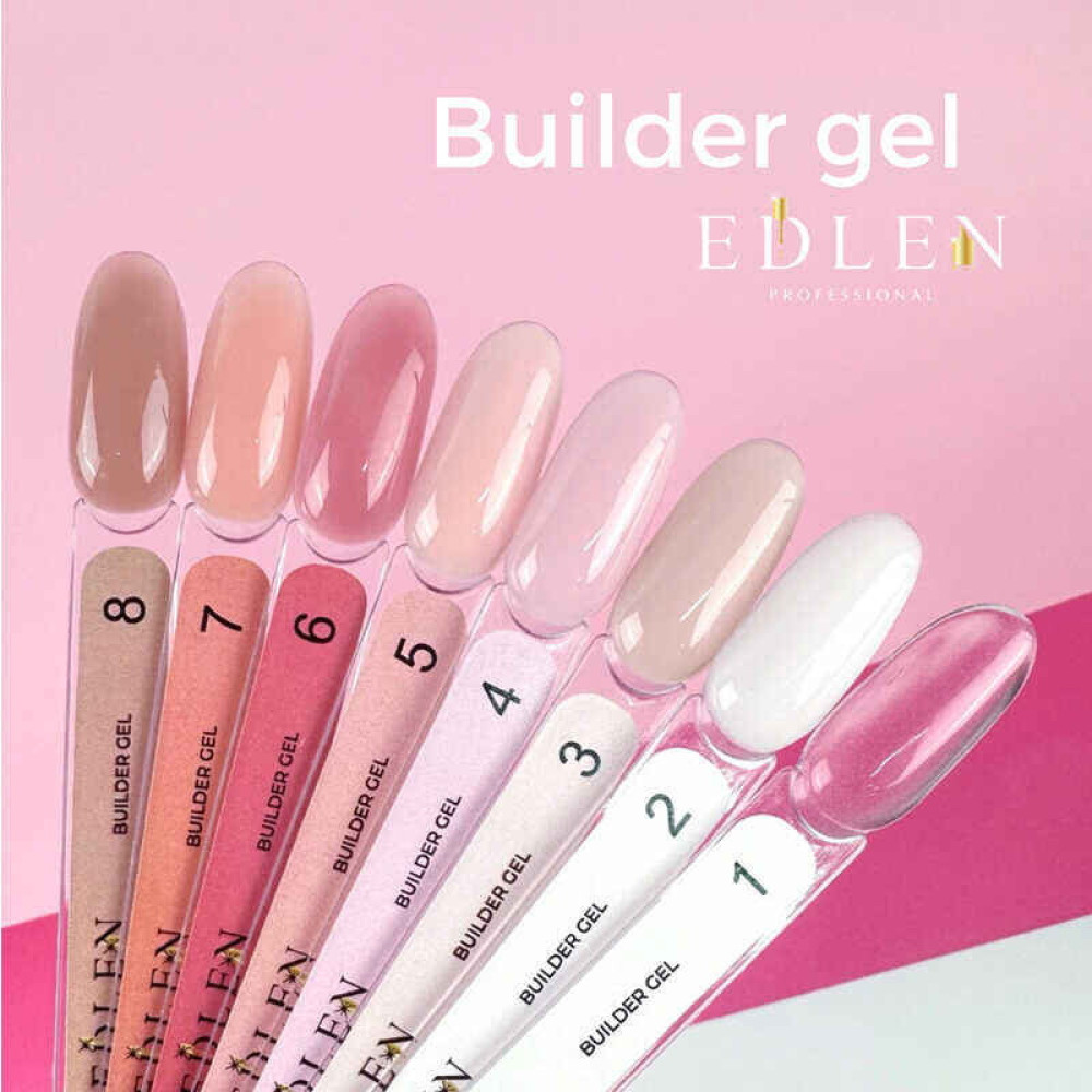 Гель строительный Edlen Professional Builder Gel 04 розовый с молочным подтоном. 15 мл