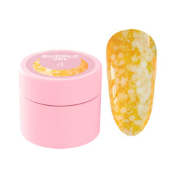 Гель для дизайна Luna Bubble Gel 04 жовтий. з різнокольоровим глітером різної форми і розміру. 5 мл
