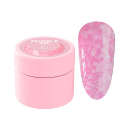 Гель для дизайна Luna Bubble Gel 06 рожевий. з різнокольоровим глітером різної форми і розміру. 5 мл