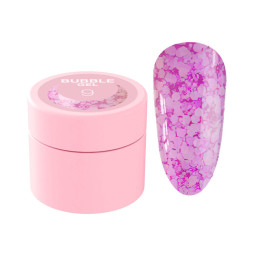 Гель для дизайна Luna Bubble Gel 09 бузковий. з різнокольоровим глітером різної форми і розміру. 5 мл