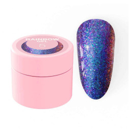 Гель для дизайна Luna Rainbow Gel 05. фиолетовый хамелеон с блестками. 5 мл