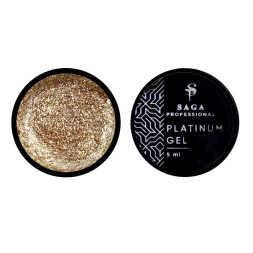 Гель для дизайну Saga Professional Platinum Paint 02 золотистий. 5 мл