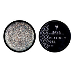 Гель для дизайну Saga Professional Platinum Paint 04 сріблястий. 5 мл