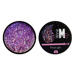 Гель для дизайну Wink Me Pixel Gel 05. голографічний бузковий піксель. 5 мл