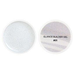 Гель для наращивания Couture Colour Glance Builder Gel 01, молочный с шиммером, 15 мл