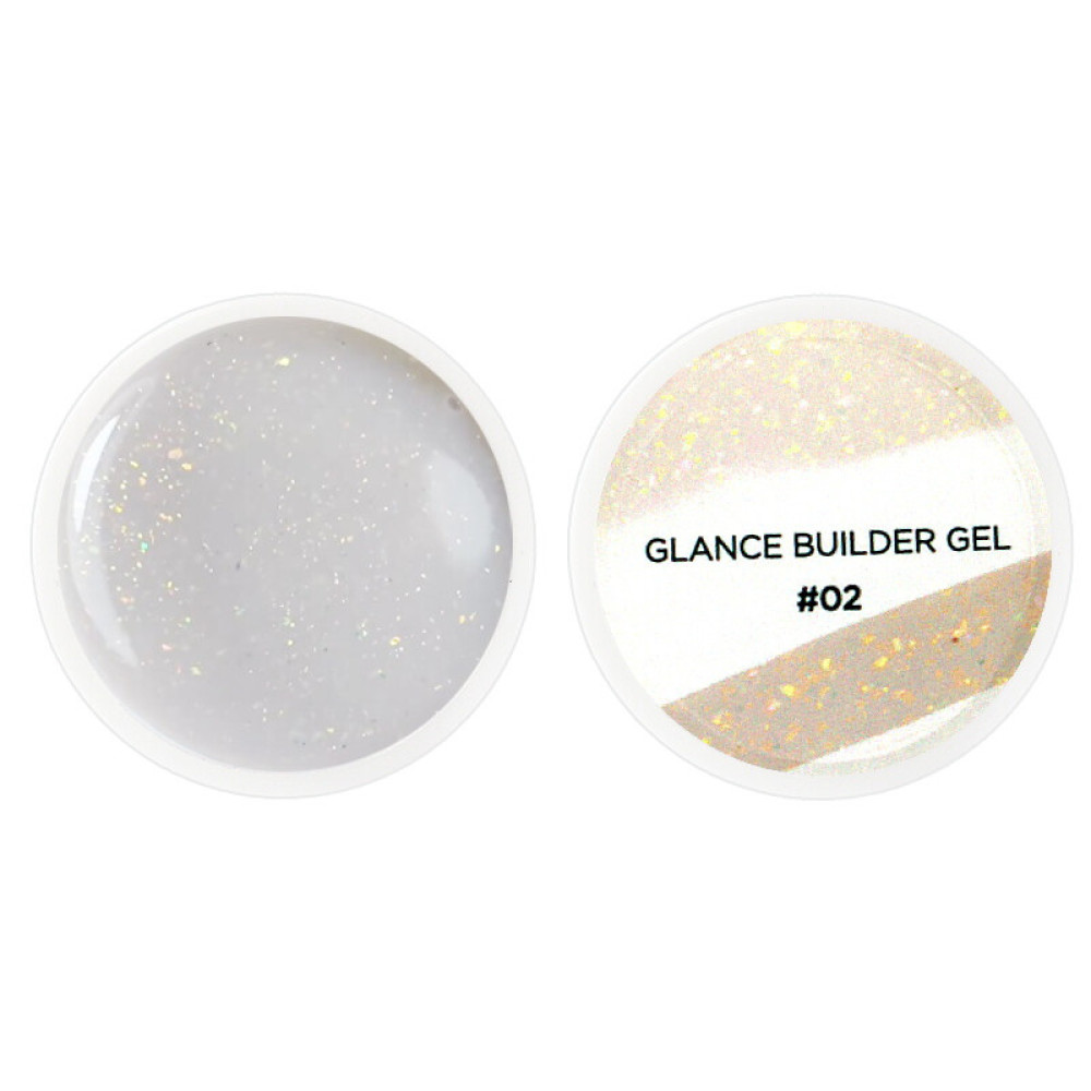 Гель для наращивания Couture Colour Glance Builder Gel 02, молочно-кремовый с шиммером, 15 мл