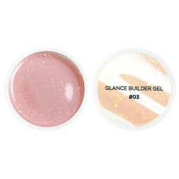 Гель для наращивания Couture Colour Glance Builder Gel 03, бледно-розовый нюд с шиммером, 15 мл