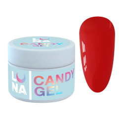 Гель для наращивания Luna Candy Gel 09 насыщенный красный. 15 мл