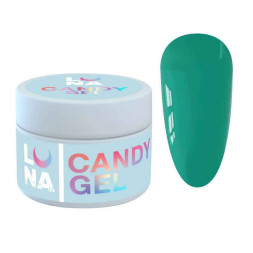 Гель для нарощування Luna Candy Gel 18 бірюзово-зелений. 15 мл