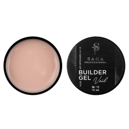 Гель для нарощування Saga Professional Builder Gel Veil 11. рожевий нюд. 15 мл