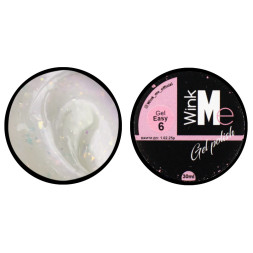 Гель для наращивания Wink Me Easy Gel 06 молочный с голографической поталью. 30 мл