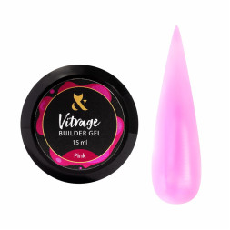Гель F.O.X строительный Vitrage Builder Gel Pink розовый 15 мл