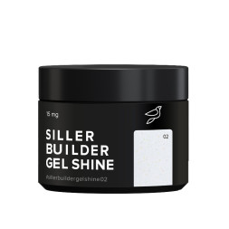Гель камуфлюючий Siller Professional Builder Gel Shine 02 в баночці. молочний із шиммером. 15 мл