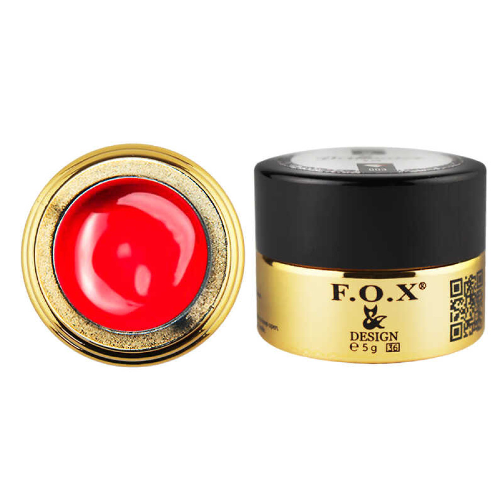 Гель-фарба без липкого шару F.O.X. № 003 колір червоний, 5 мл