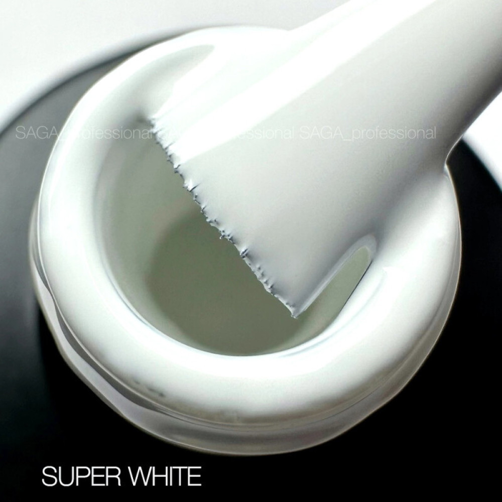 Гель-лак Saga Professional Super White белый. 9 мл