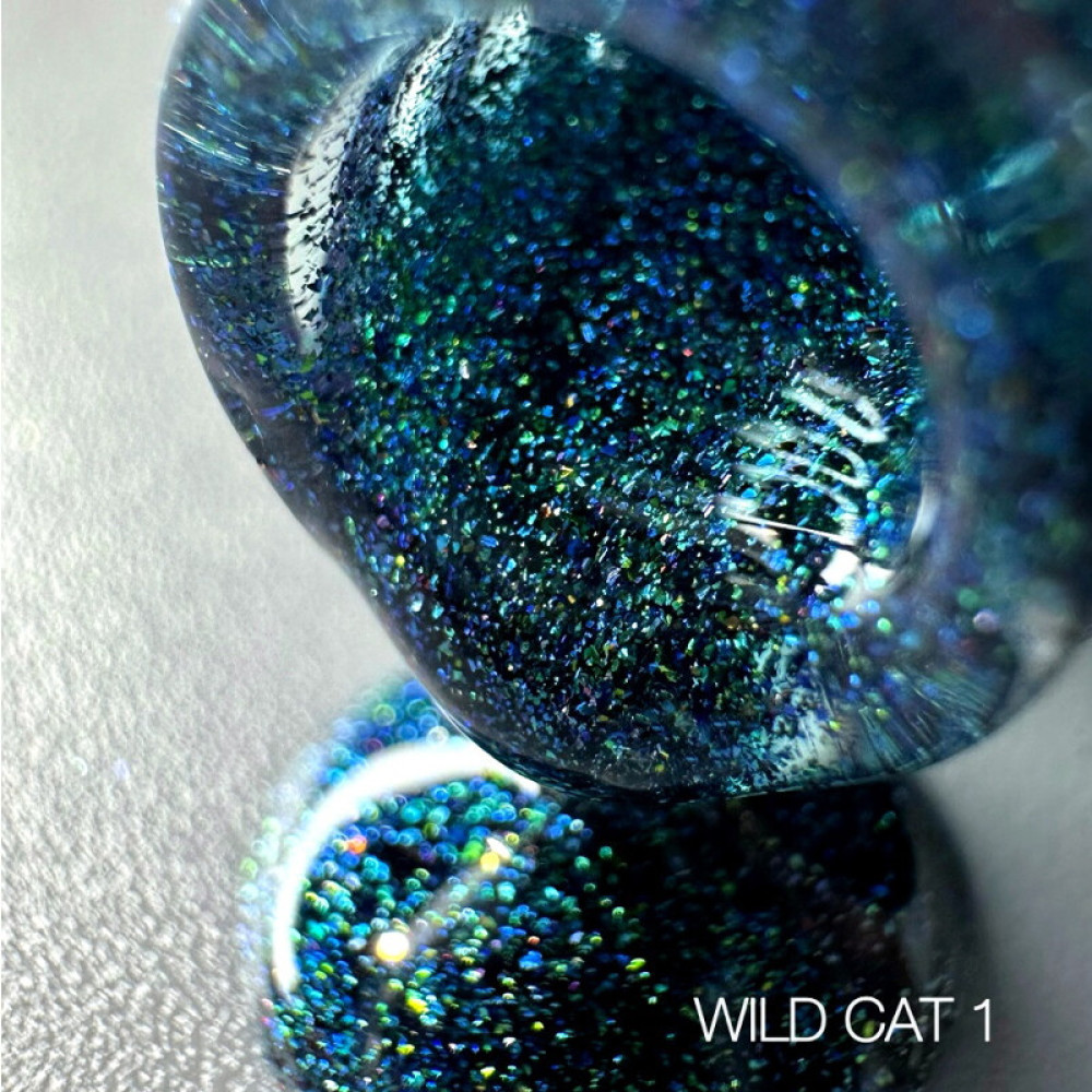 Гель-лак Saga Professional Wild Cat 01 бирюзовый изумруд. 9 мл