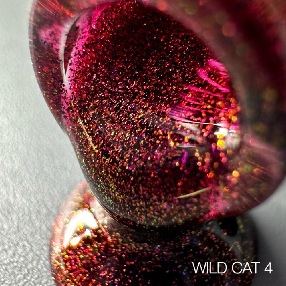 Гель-лак Saga Professional Wild Cat 04 розово-малиновый с золотом. 9 мл